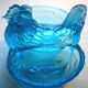 Beautiful Art Deco salt shaker in vallérysthal blue glass: A POOL