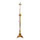 "Pique candle" double fire floor lamp in gilded bronze