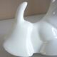 Salt and pepper shakers, glazed ceramic, Scottish terrier dog, signed