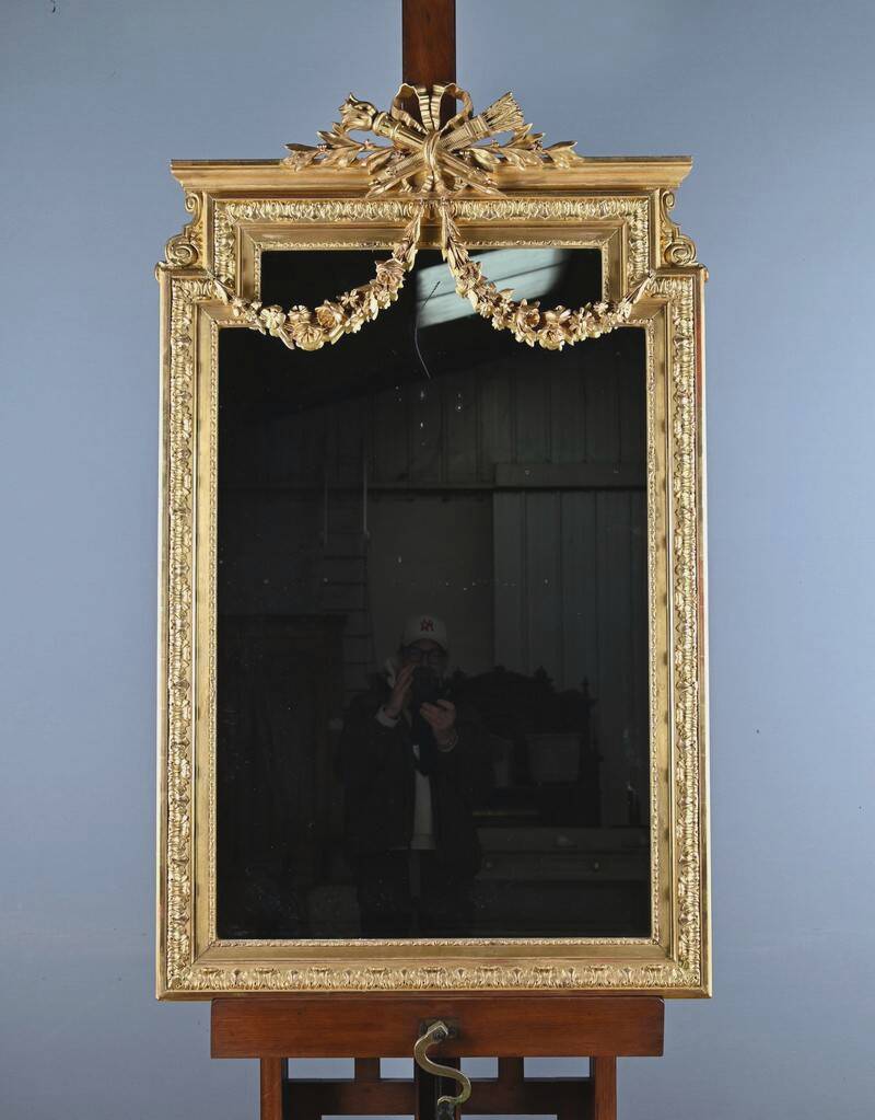 Important gilded wooden mirror, Louis XVI style – second half of the 19th century