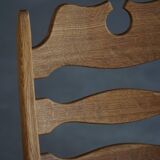 Denmark mid-century, set of 8 oak and lambswool chairs, Henning Kjærnulf, 1960s