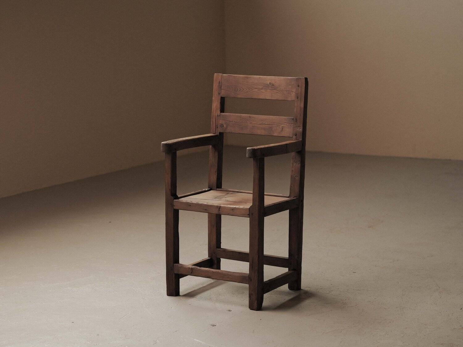 Mountain armchair in larch and pine, around 1900