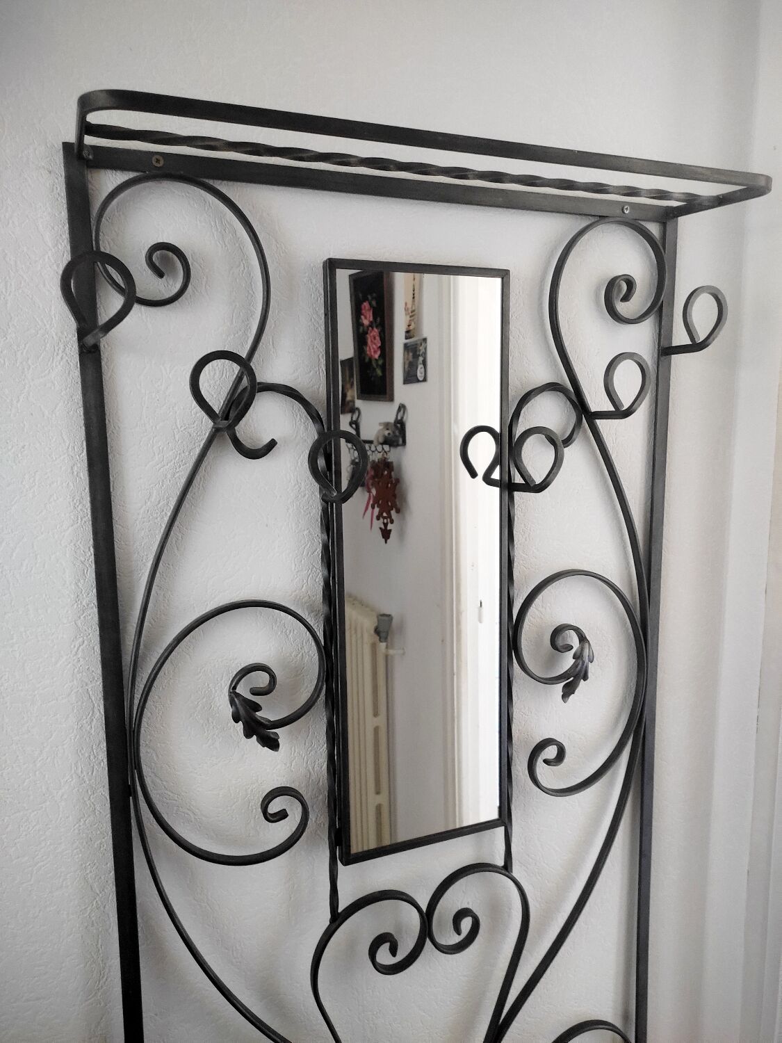 Wrought iron coat rack