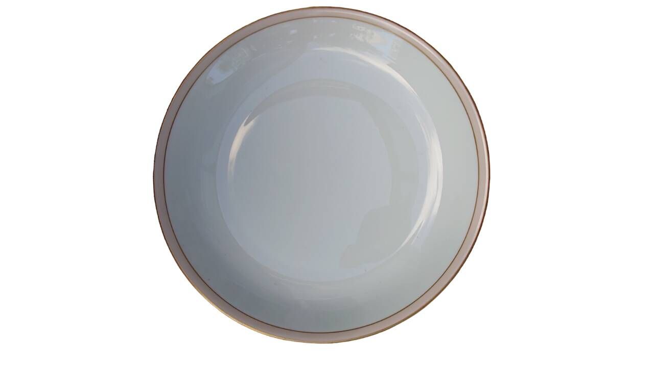 3 dishes + 6 porcelain soup plates signed Limoges France made by Chastanier