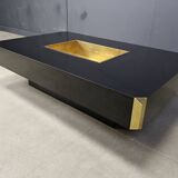 Table basse Alveo en laiton par Willy Rizzo, années 1970