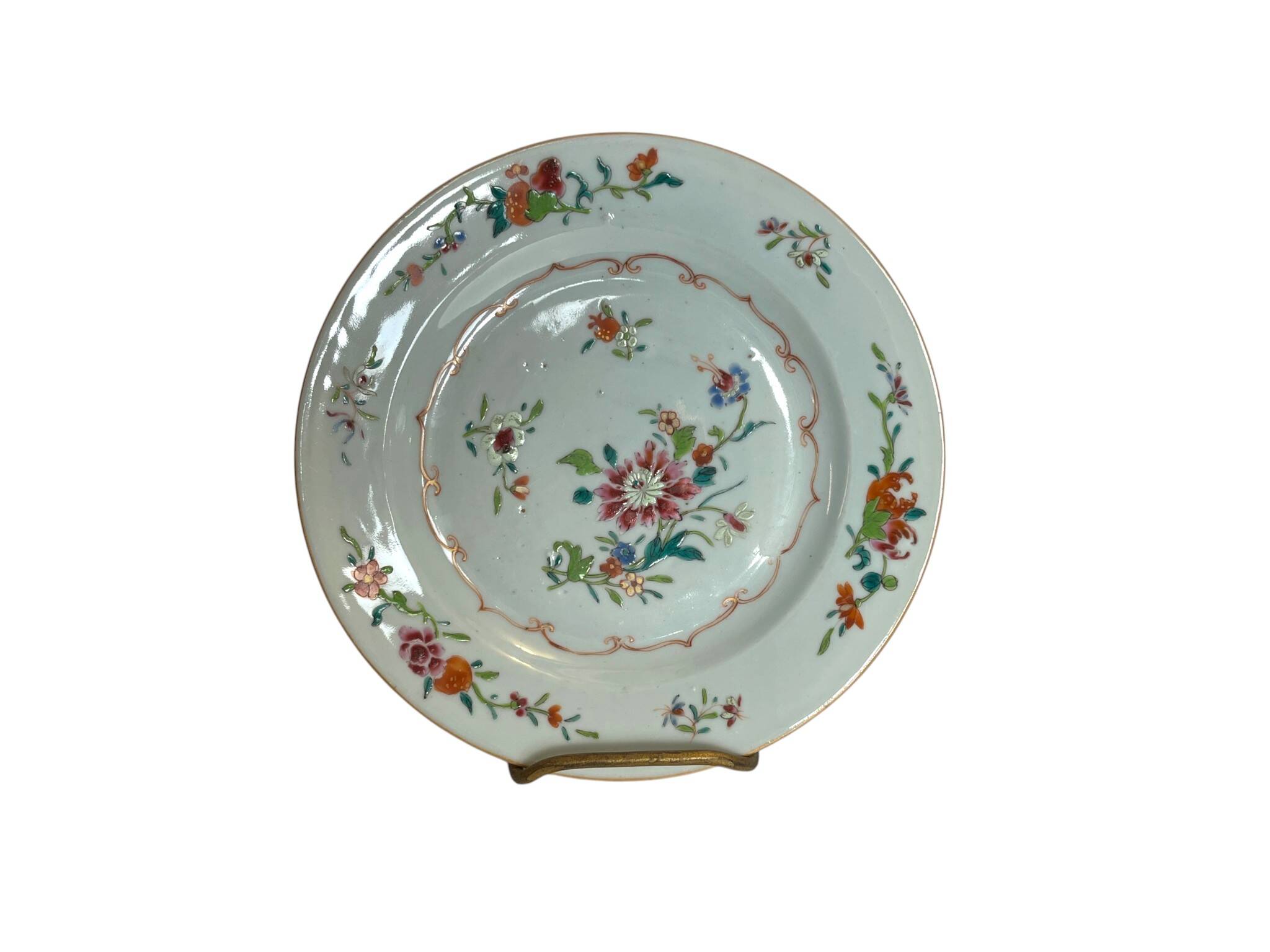 China, porcelain plate East India Company floral decoration 18th century