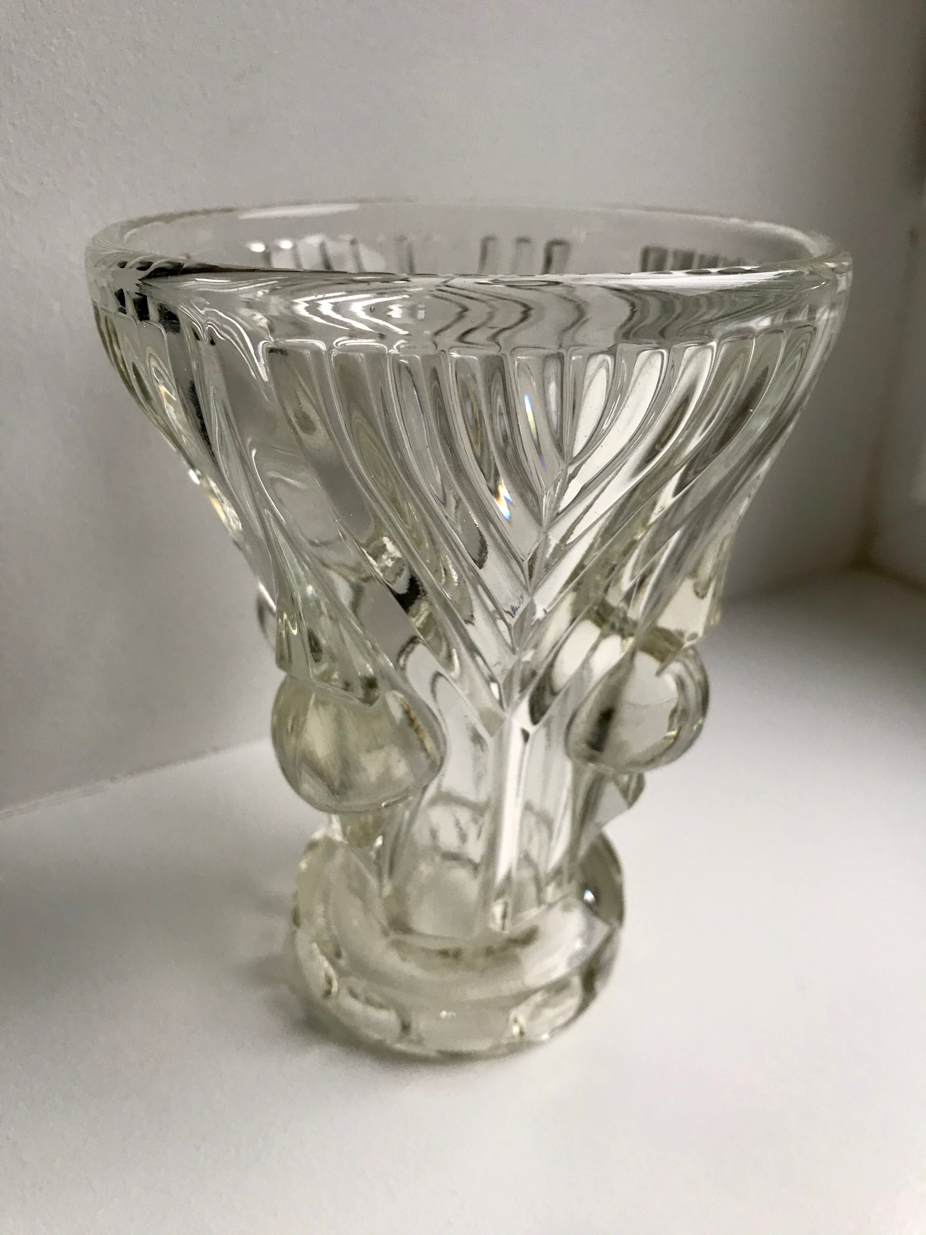 Art deco crystal vase 30s