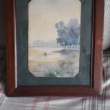 Ancient painting depicting a landscape