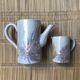 Set of 1 jug and 1 milk jug signed La Roue Vallauris.