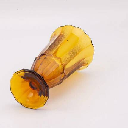 Vintage Art Deco amber glass vase - 1930s
