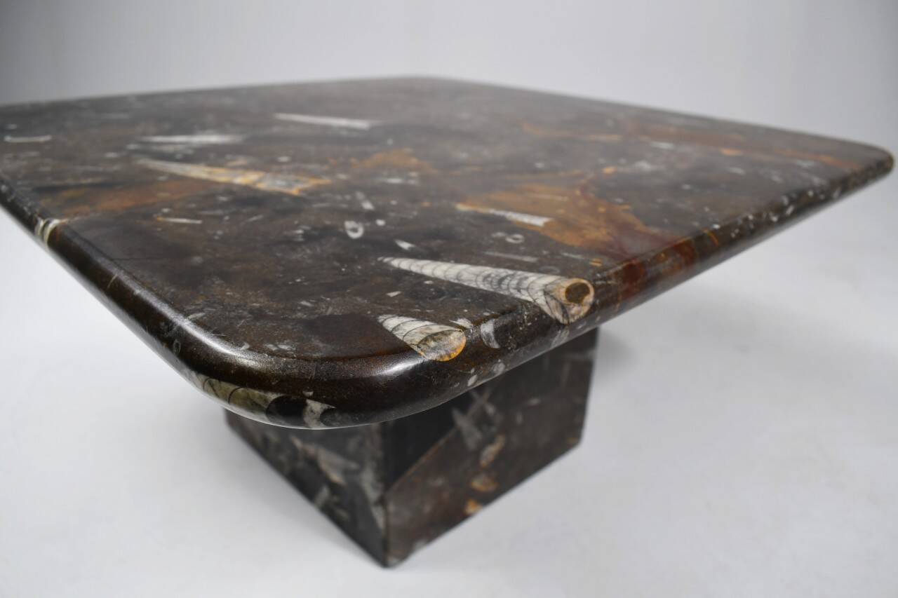 Petite table basse vintage fossilisée, années 1970