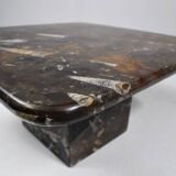Petite table basse vintage fossilisée, années 1970