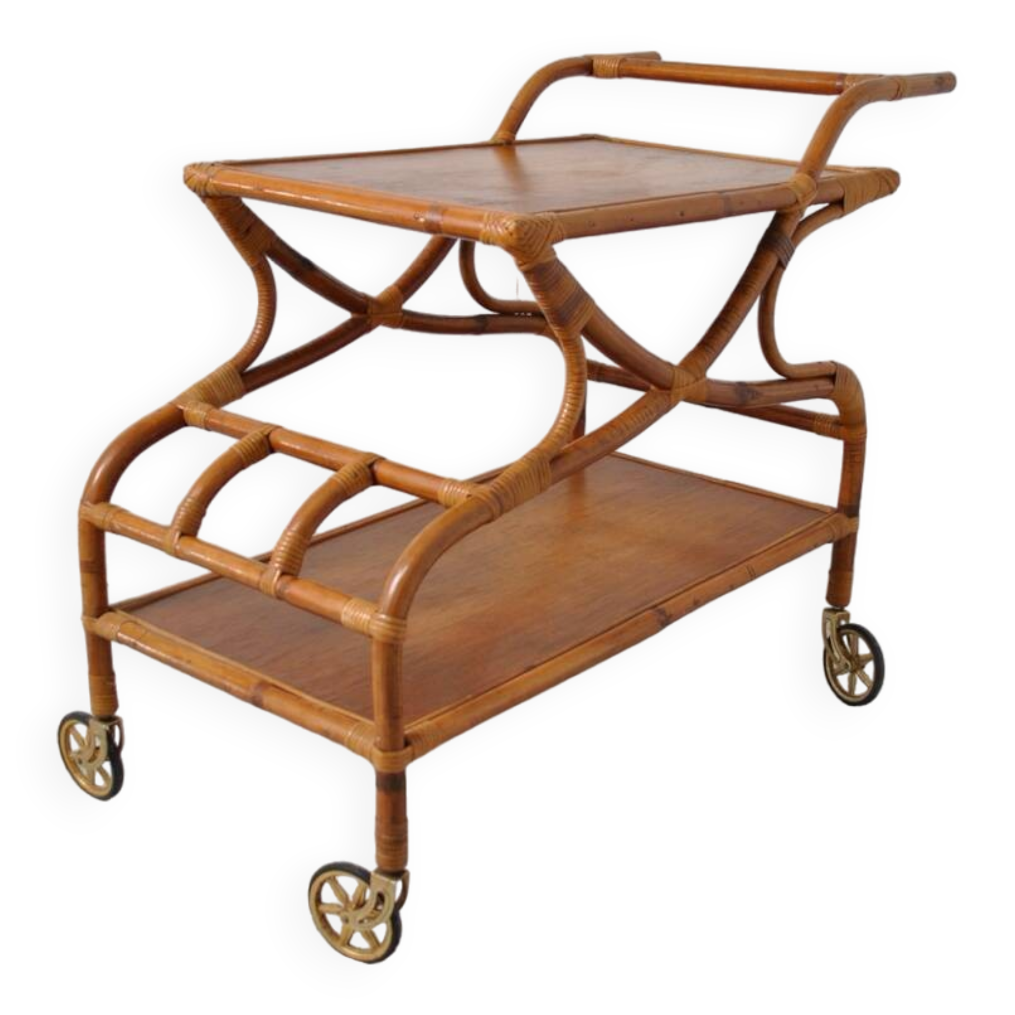 Rattan serving trolley 1970
