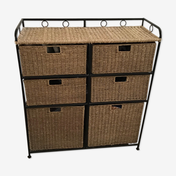 Wicker  chest of drawers