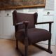 Mid-Century Brutalist Wing Armchair in the manner of Charles Dudouyt, 1950s