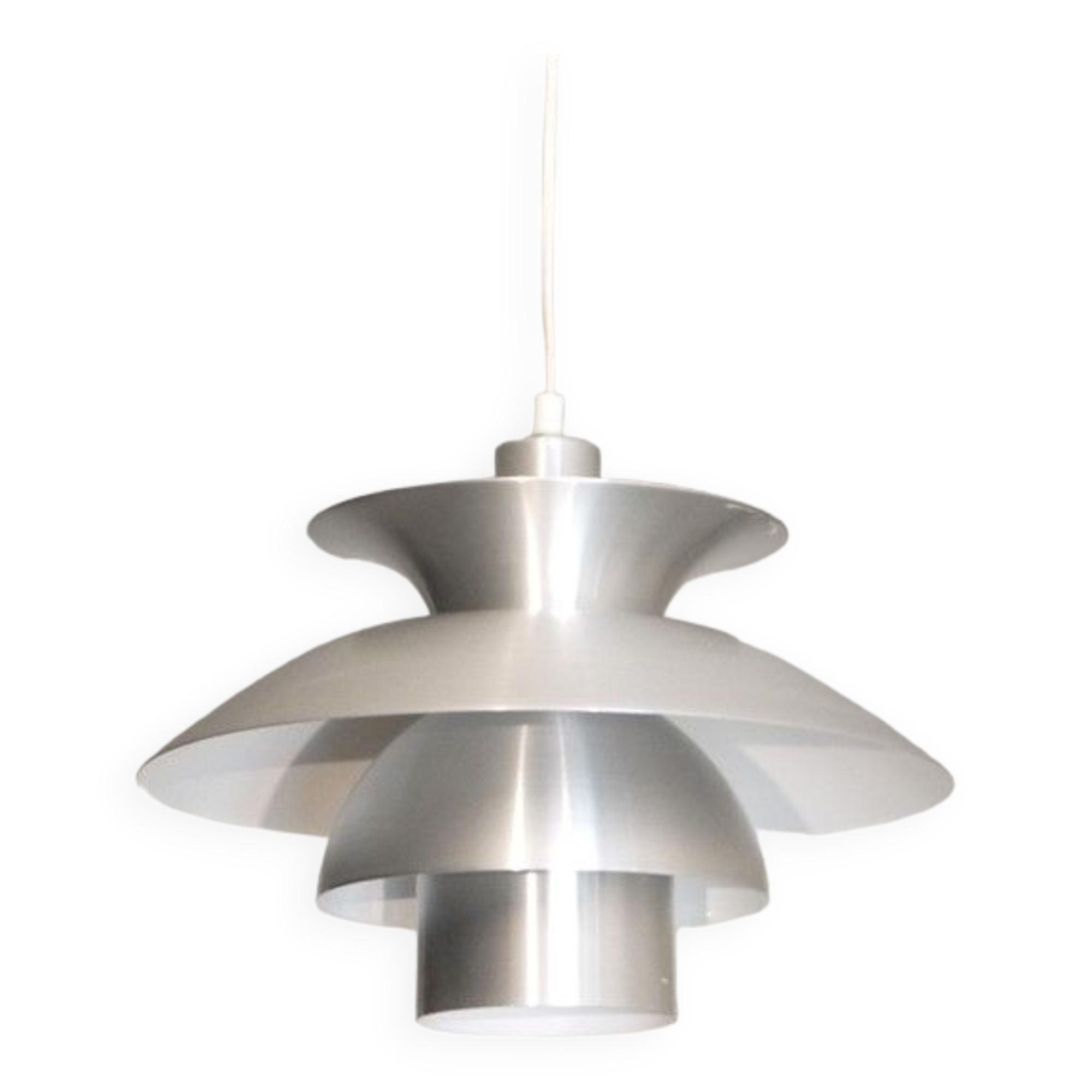 Vintage Scandinavian aluminum pendant light 1970