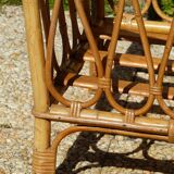 Children's bed in vintage rattan from the 1950s
