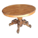 Oval oak table with carved details - known as a hunting table.