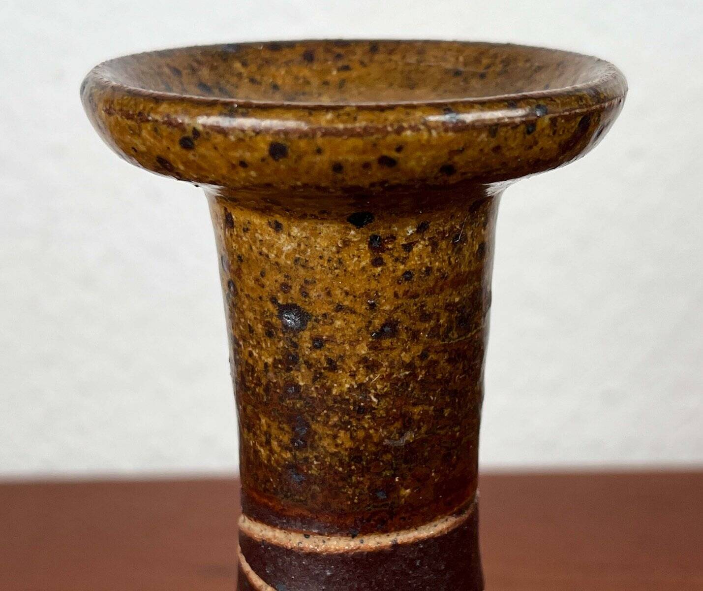 Danish studio pottery candlestick by Tue Poulsen for Tue Keramik, 1960s.