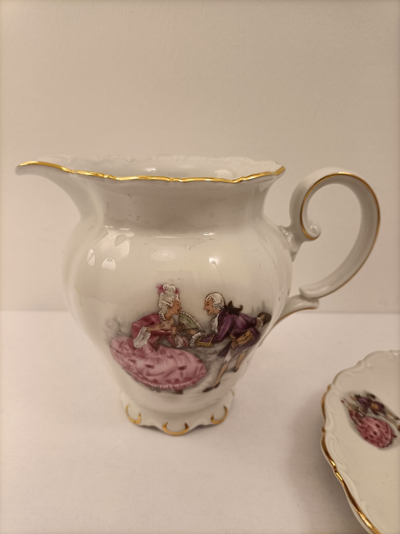 Bavaria creamer milk jug and porcelain plate