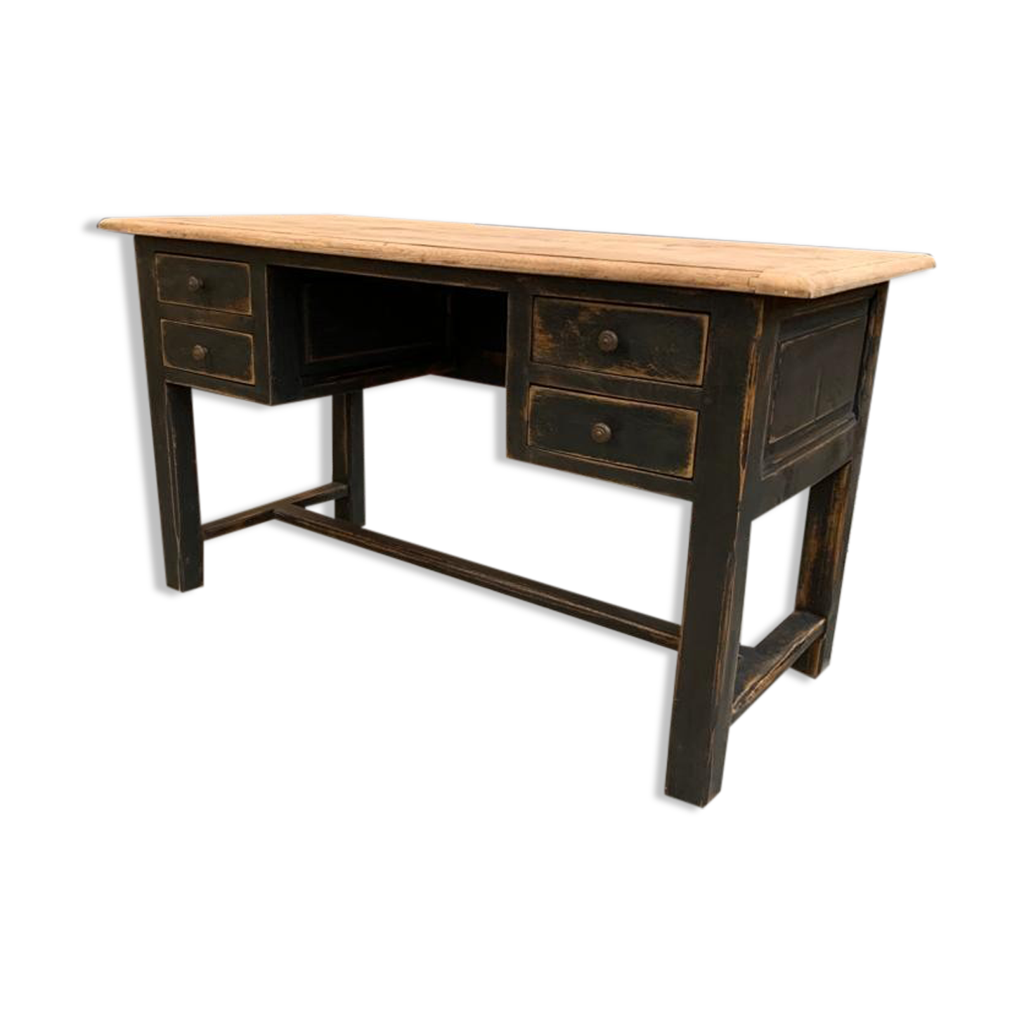 Black patina oak desk