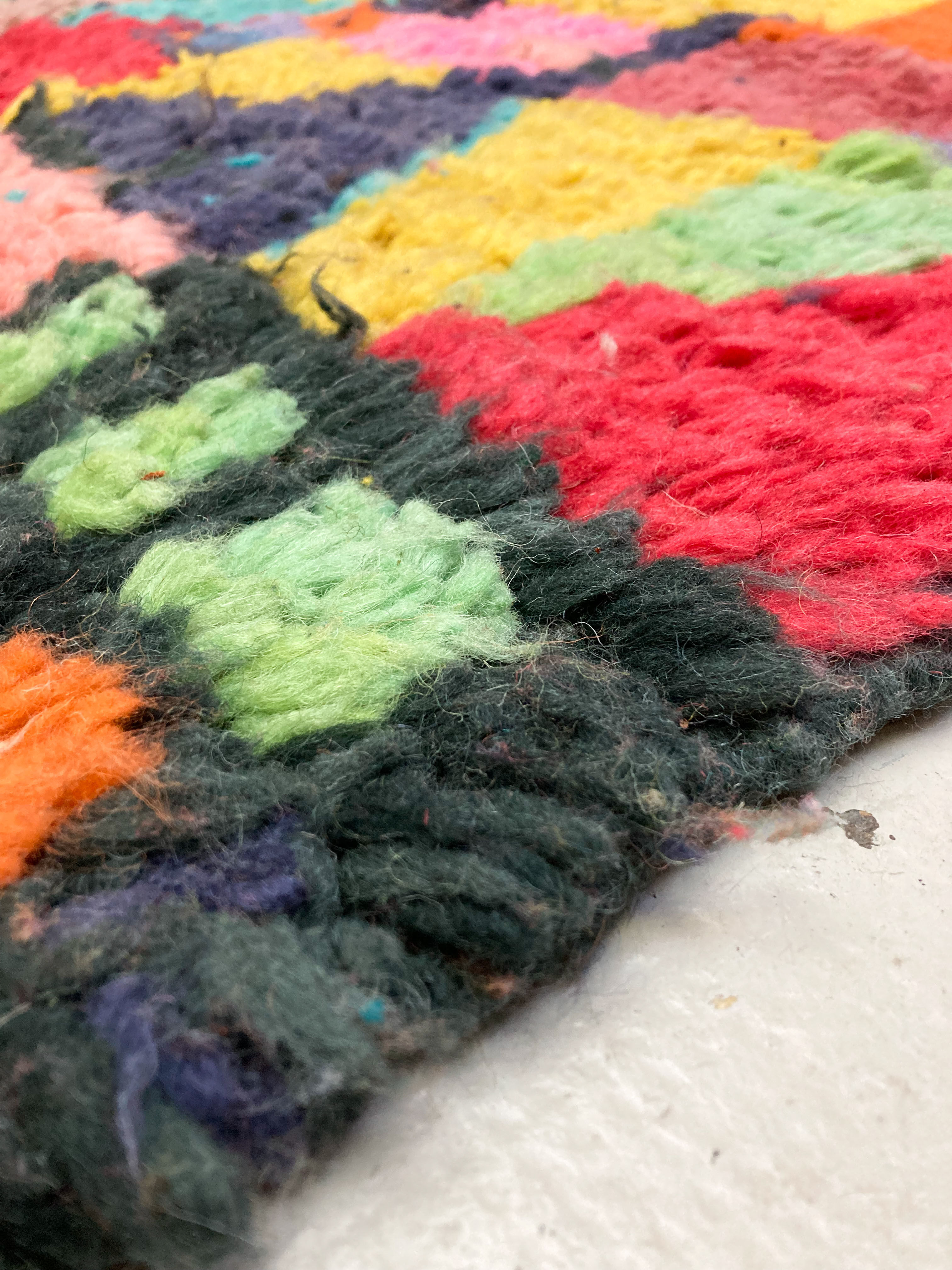 Moroccan Berber rug Boujaad with multicolored patterns 242x143cm