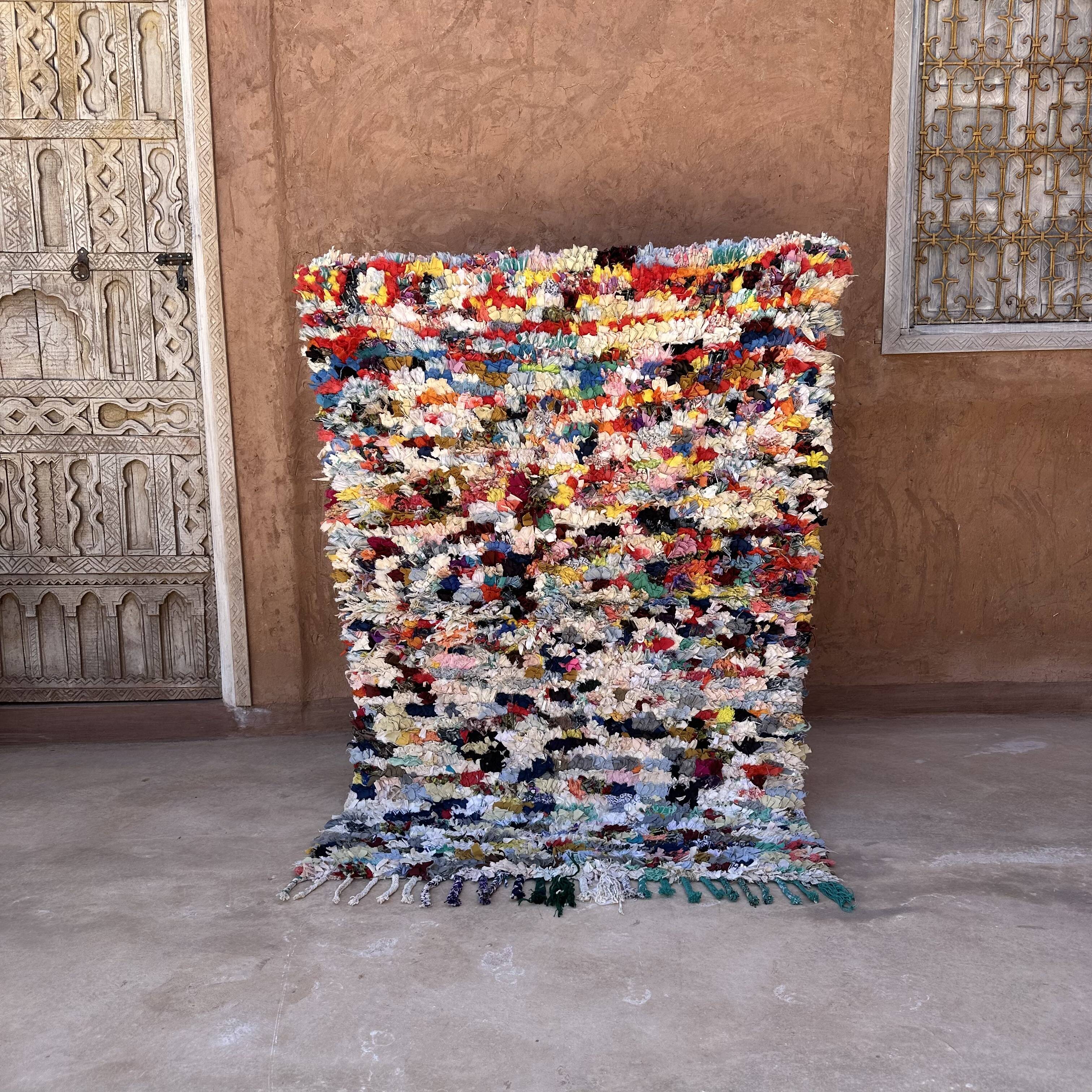 Moroccan carpet boucherouite colored - 117 x 159 cm