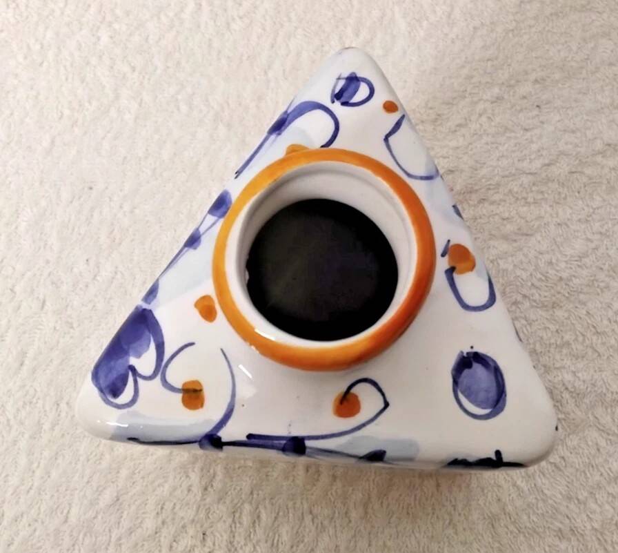 Vintage Glazed Ceramic Pottery Soliflore Vase H: 15 cm