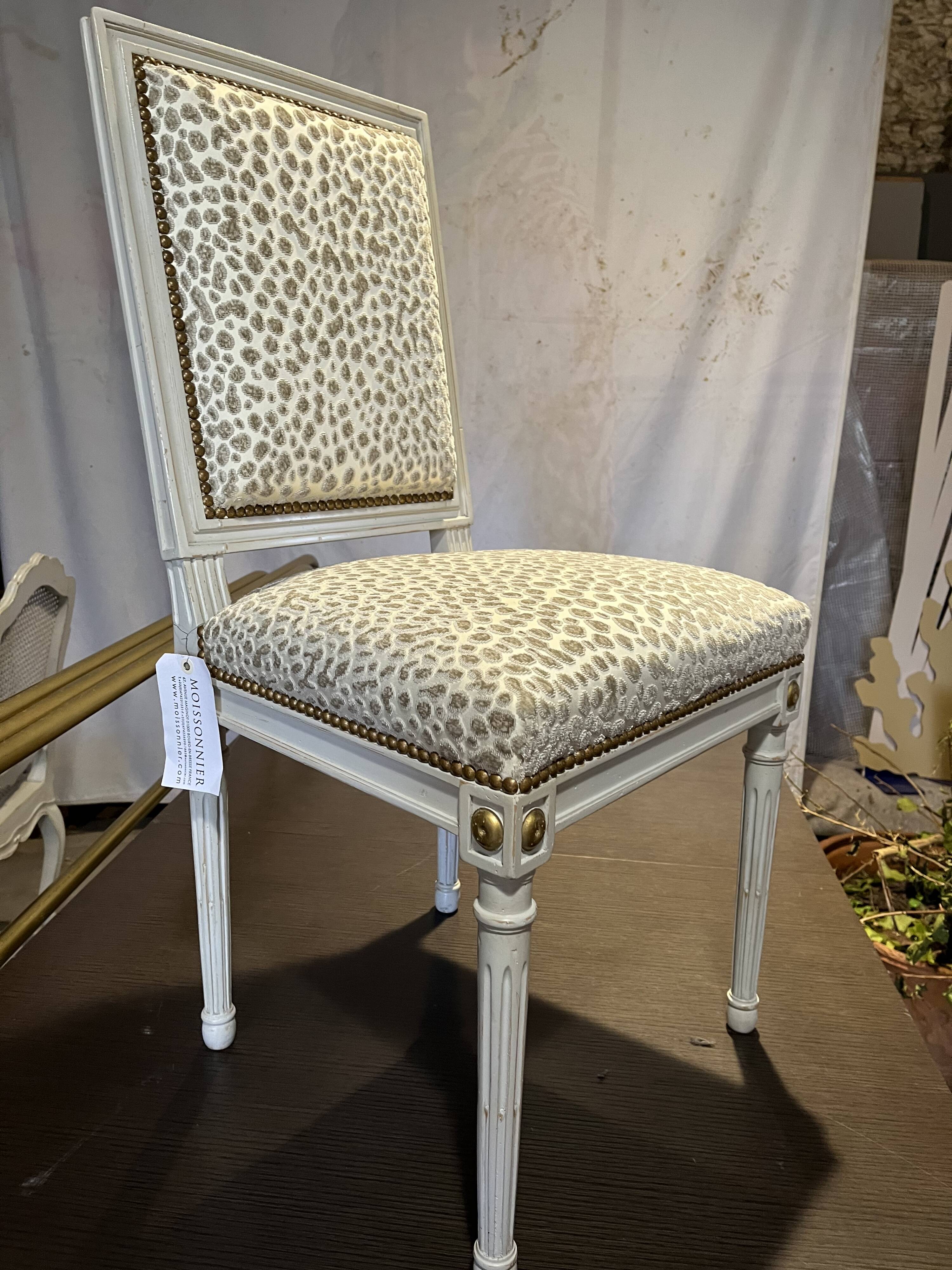 Pair of Louis XVI Jacob chairs. New. Production Harvester