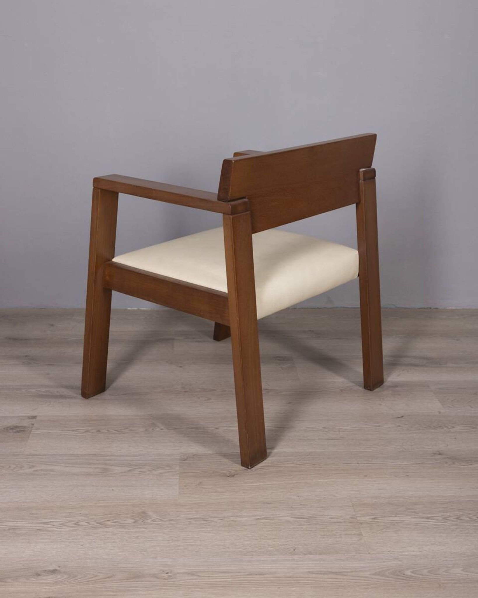 Vintage italian armchair in wood and leather, 1980s