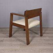 Vintage italian armchair in wood and leather, 1980s