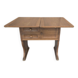 Tavolino a Libro Vintage in Legno Salvaspazio con Cassetti e Vano