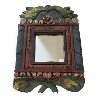 Indian colored wooden mirror