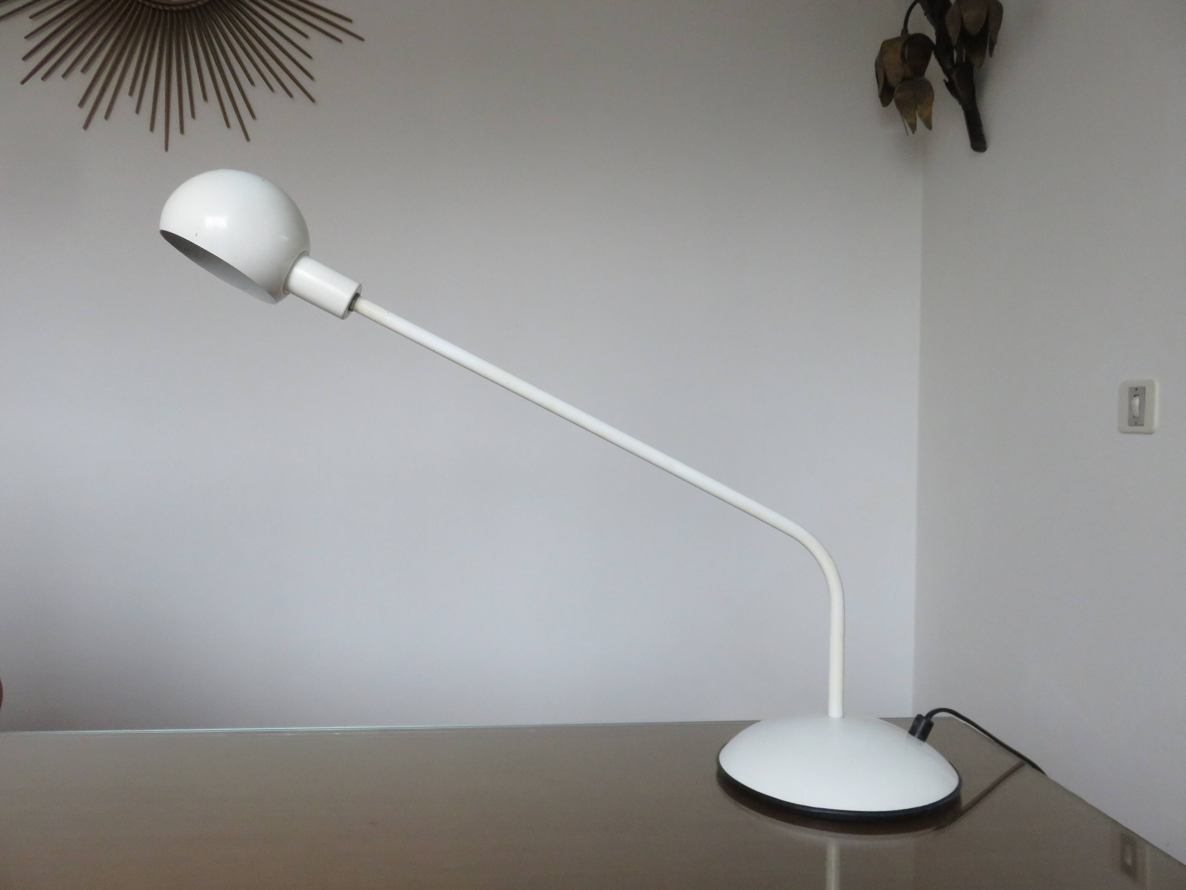 80s white metal desk lamp