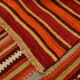 Pumpkin Orange Striped Turkish Woven Kilim Rug, 158x390 Cm