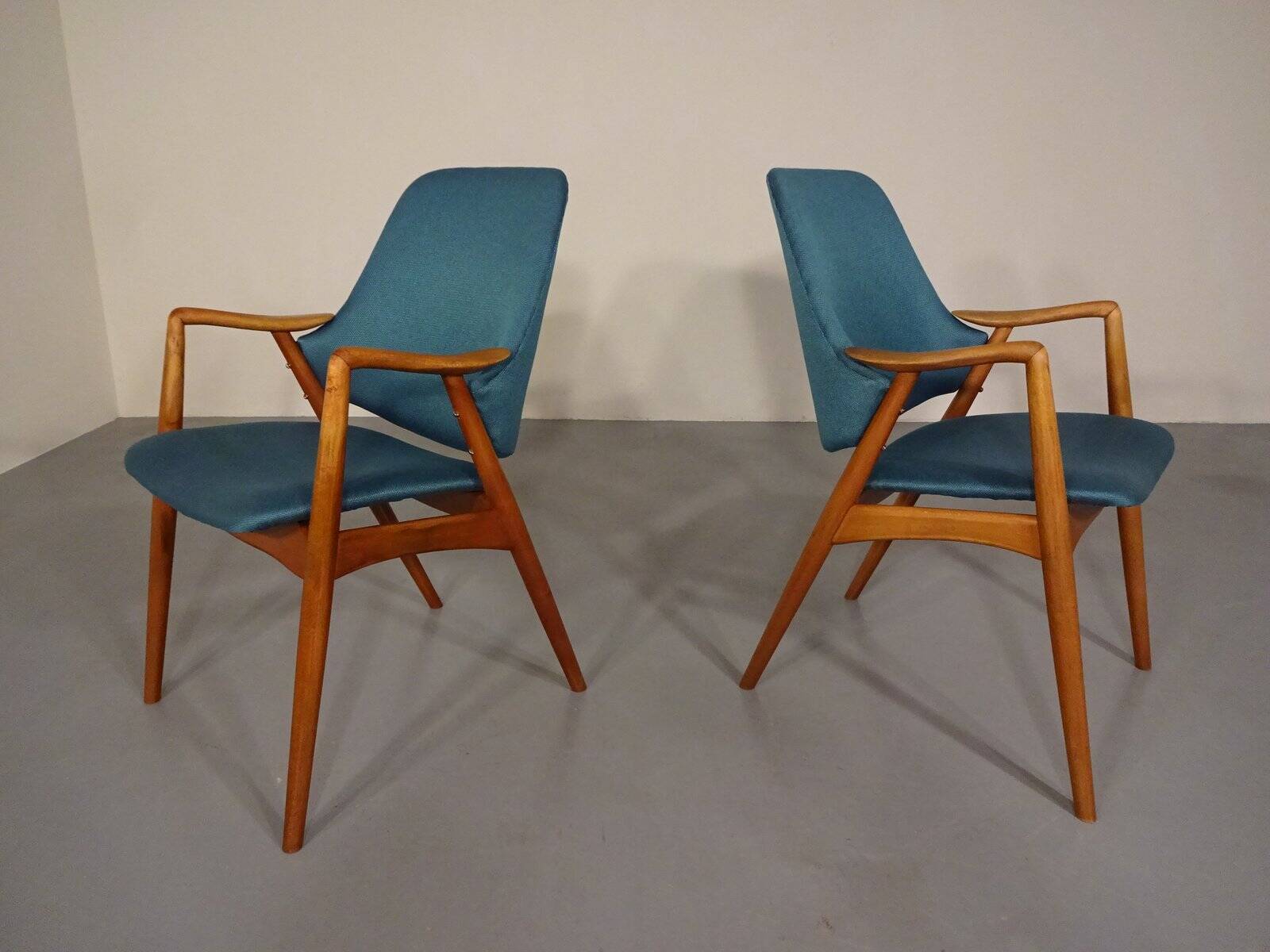 Set of Danish Beech Armchairs, 1960s
