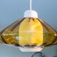 Scandinavian suspension, blown glass and opaline, 1960, new.