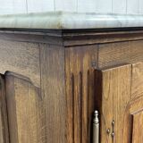 Glacière début XXème en chêne et dessus marbre