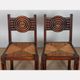 Set of 6 straw-seated solid wood chairs, French craftsmanship, 1940.