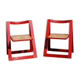 Pair folding canne chairs Bazzani 1960