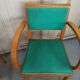 Lot 5 armchairs bridge skai and wood - red green
