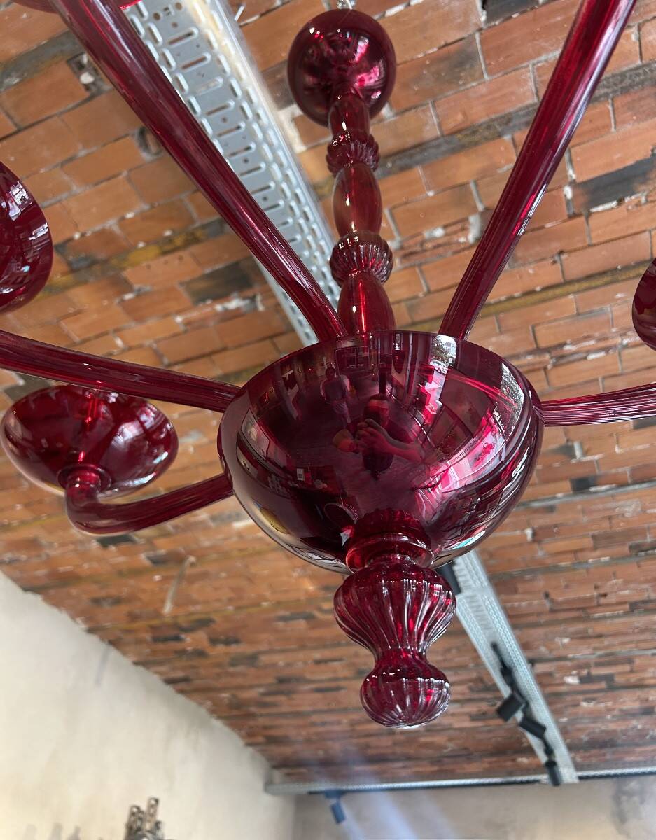 Lustre Murano rouge 1970