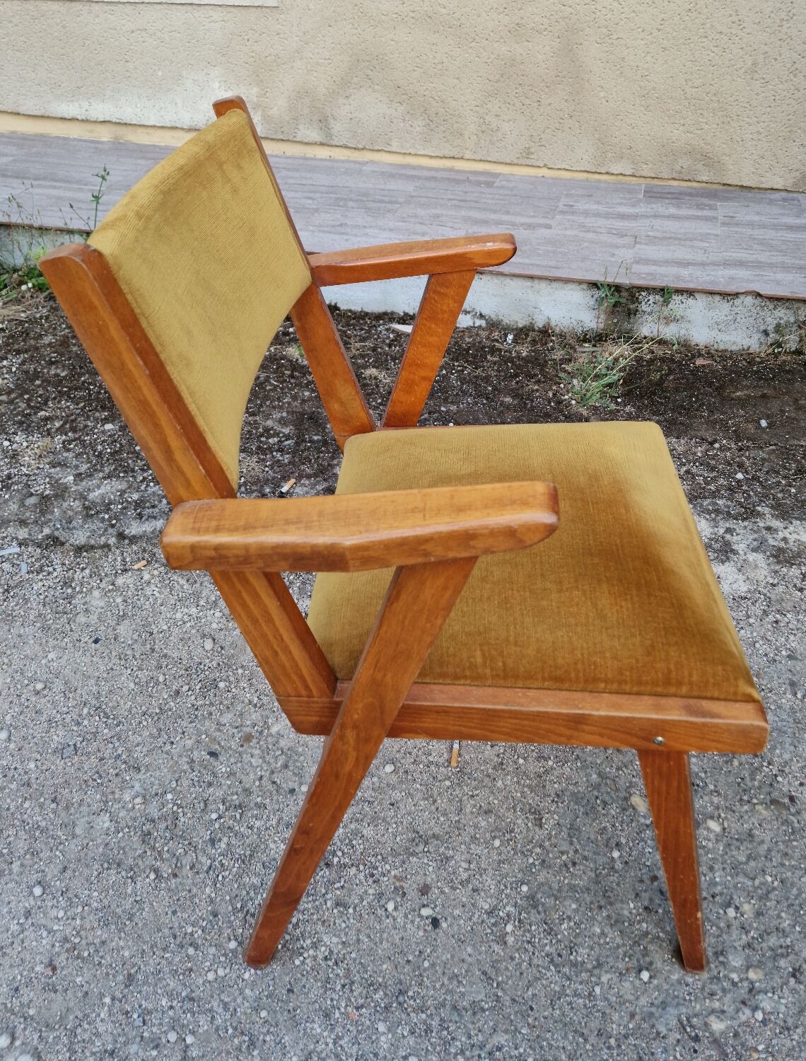 2 vintage compass foot chairs