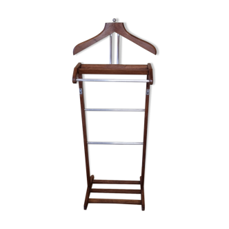 Valet de nuit en bois et aluminium de style Art Déco
