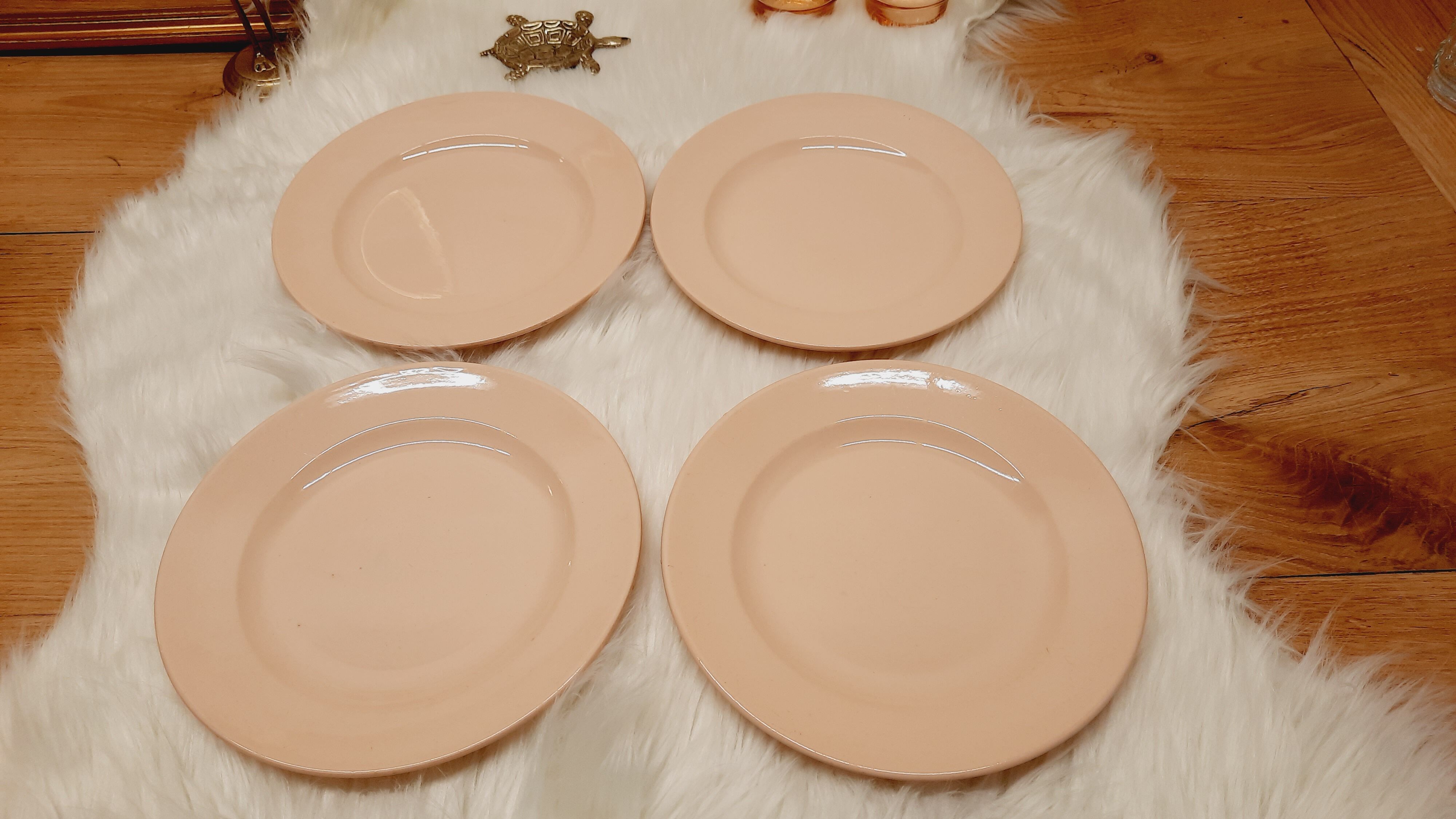 Set 6 hollow plates powder pink