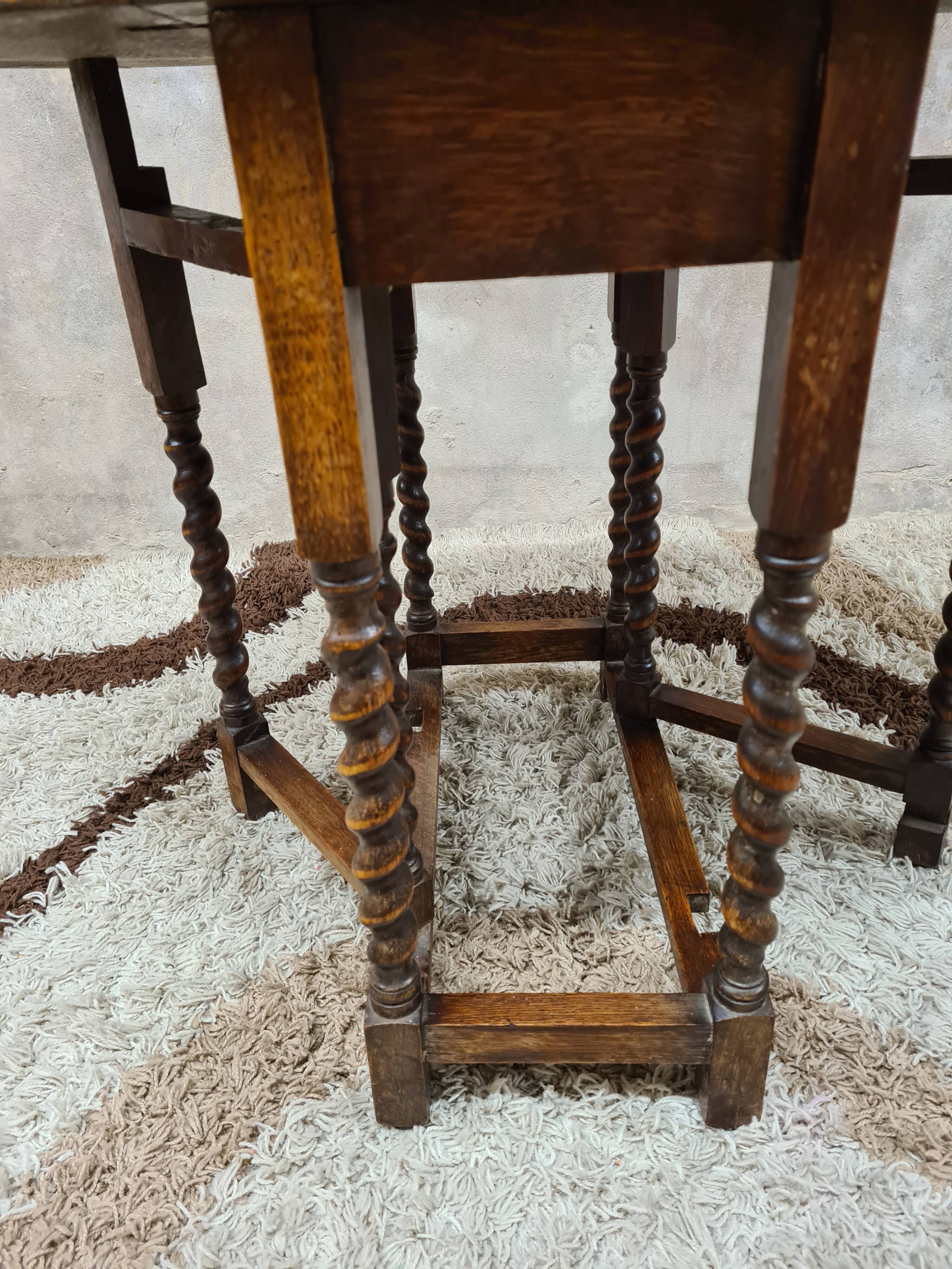 Table Gateleg Solid Oak 1900, England