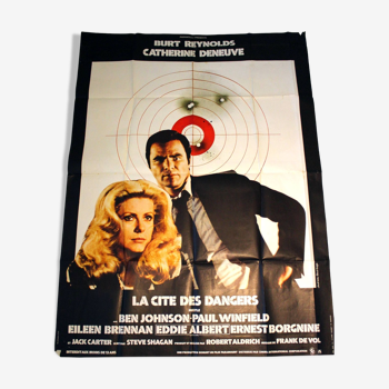 Affiche cinéma originale "La Cité des Dangers" 120x160 cm Catherine Deneuve 1975
