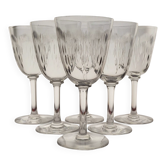 6 verres à eau / vin en cristal de Baccarat modèle Molière
