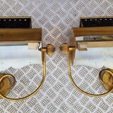 Paire d'appliques muraies en laiton doré 1970