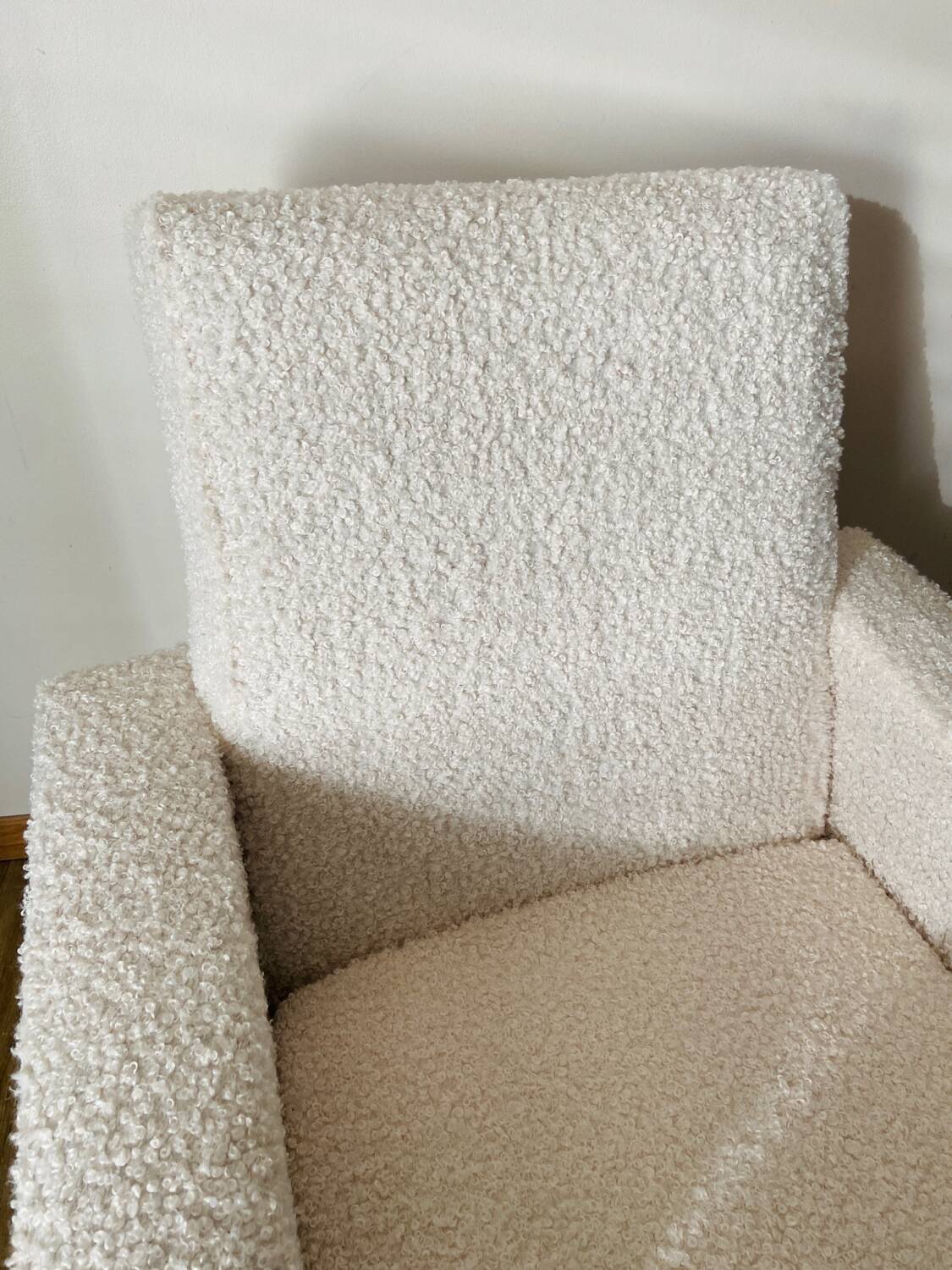 Fauteuil bouclette blanc